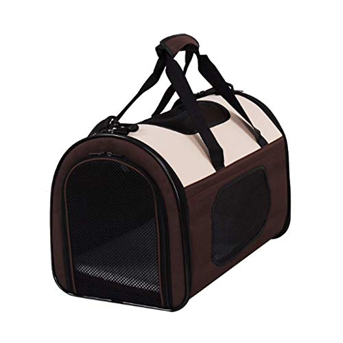GJ Pet Classic out Bag Oxford Tela Bag Cat Bag Dog Bag Mochila Plegable Cat Cage (Color : Color Cafe-Metro)