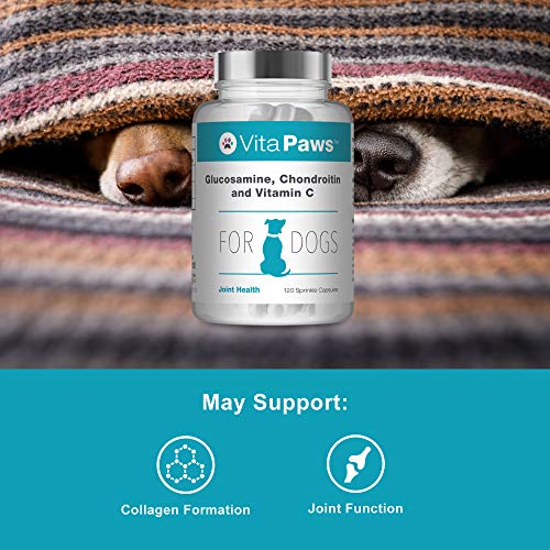 Glucosamina, Condroitina y Vitamina C para Perros - 120 Cápsulas - VitaPaws