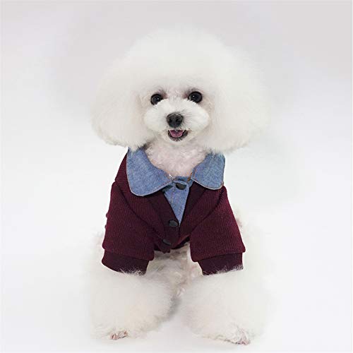 GODGETS Sudadera con Capucha para Pequeño Perros Accesorios Ropa Camisetas a Rayas Polar Suéter Ropa Caliente Suéter de Invierno Mascotas Accesorios Gatos Apparel Vino Rojo S