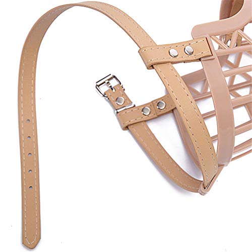 Gofeibao Bozal para Perros Bozal Perro Pequeño Bozal de Cesta para Perros Bozal para Perros Bull Terrier Bozales de Perro para Evitar ladrar Size-4