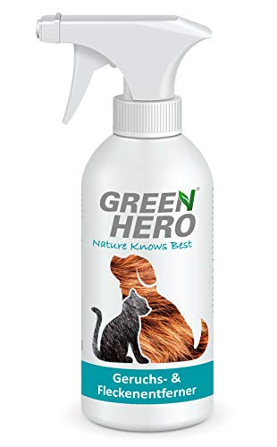 Green Hero Quitamanchas y eliminador de olores de animales, limpiador enzimático biológico como solución lista para usar contra orina de gato, orina de perro KOT, olores de animales, 500 ml
