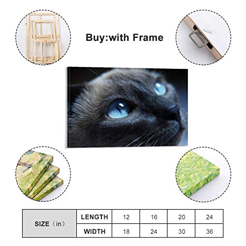 GUKEY Póster decorativo de pared con diseño de gatos y animales siameses, mamíferos y ojos de animales, 50 x 75 cm
