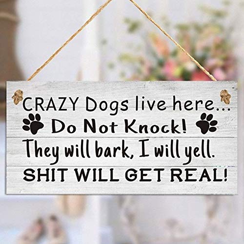 Haihui Señales para perros, perros locos, perros locos, señales para gatos, no golpean, letreros para mascotas, ladrar perros, saliva de perros