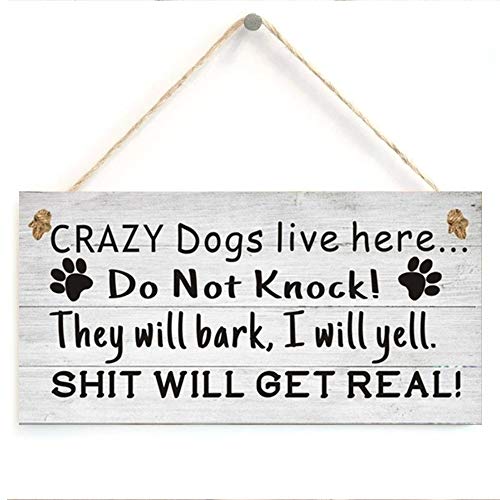 Haihui Señales para perros, perros locos, perros locos, señales para gatos, no golpean, letreros para mascotas, ladrar perros, saliva de perros