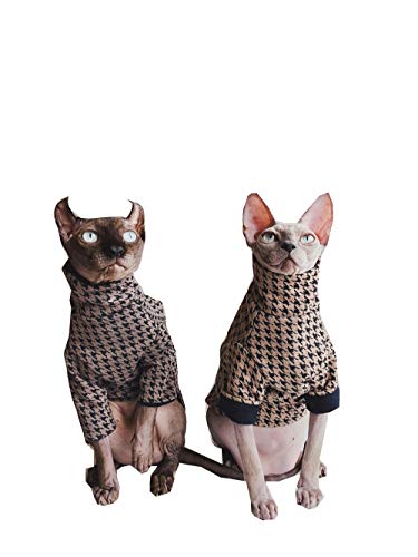 HCYD Gato sin Pelo Grueso y cálido de Pata de Gallo, Ropa para Gatos esfinge Suministros para Mascotas XXL