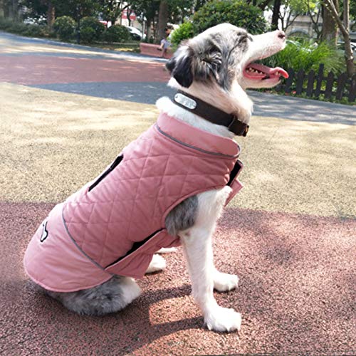 Idepet Chaqueta Impermeable para Perros Chaqueta cálida de Invierno Chaleco,Traje de Nieve a Prueba de Viento Ropa para Perros Chaleco para Mascotas Ropa para Perros con Orificio para arnés