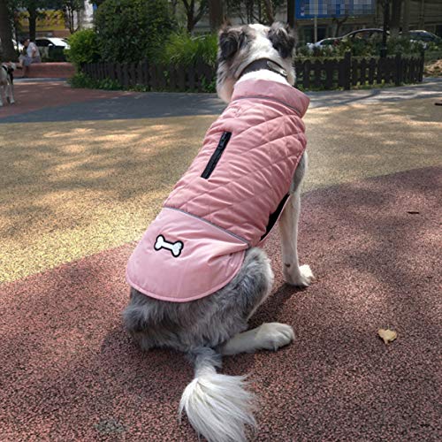 Idepet Chaqueta Impermeable para Perros Chaqueta cálida de Invierno Chaleco,Traje de Nieve a Prueba de Viento Ropa para Perros Chaleco para Mascotas Ropa para Perros con Orificio para arnés