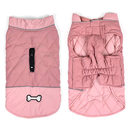 Idepet Chaqueta Impermeable para Perros Chaqueta cálida de Invierno Chaleco,Traje de Nieve a Prueba de Viento Ropa para Perros Chaleco para Mascotas Ropa para Perros con Orificio para arnés