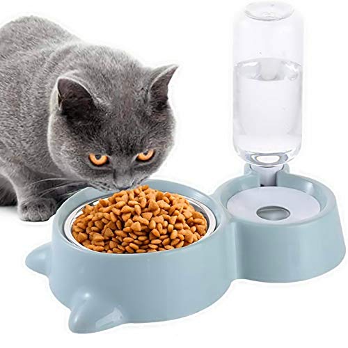 JCT Gato Perro Cuenco Tazones De Perro Gato Comedero De Agua Para Mascotas, 2 en 1, Para Gatos, Alimentador De Agua Para Mascotas, Cuenco De Alimentación Para Mascotas