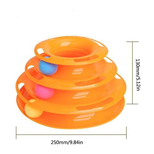 JIE Juguete para Gatos para Mascotas Carrusel para Gatos de Tres Capas Carrusel para Gatos de Tres Capas Carrusel para Gatos Amarillo