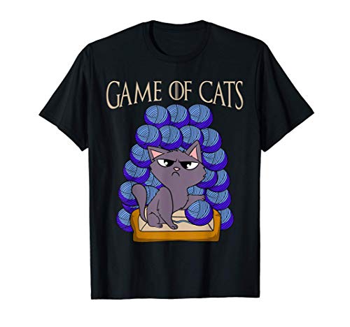 Juego de gatos - Gato con lana en el trono gato mamá gato Camiseta