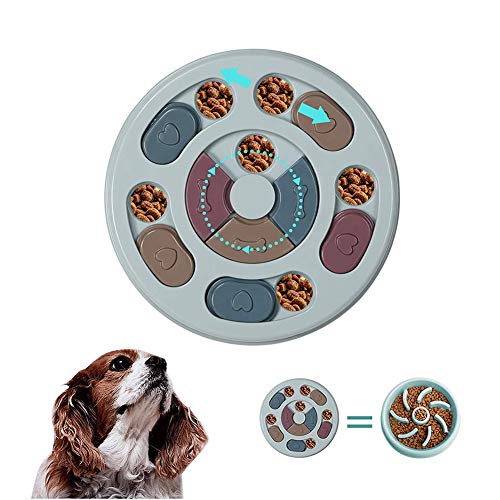 Juguetes de Rompecabezas para Perros Alimentador de Rompecabezas Lento con Antideslizante, Alimentador de Rompecabezas para Perros