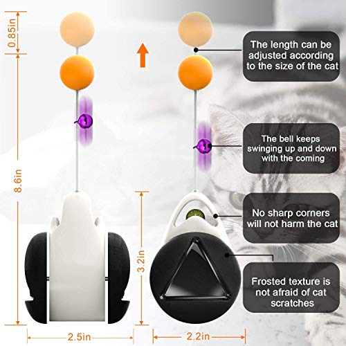 Kennifer Juguete interactivo para gato, 360 grados balanceado para gatos balón giratorio, mascotas con hierba gatuna estimula atractivos para gatitos