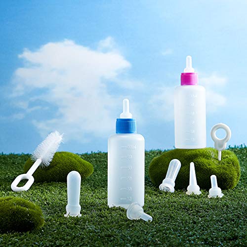 Kit de Biberón de Mascotas, Biberón Líquido para Gatos de Exprimir Kit de Tubos de Aguja y Mini Pezones de Repuesto para Gatito Perrito Herramienta de Alimentación para Mascotas Pequeñas