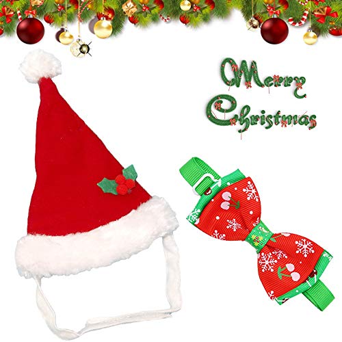 Kungfu Mall Gorro de Papá Noel ajustable para perros y gatos