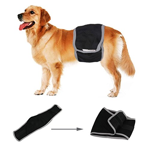 L-Peach Pañal Sanitario para Perros Envoltura para Machos Incontinencia Urinaria Banda Enfermería Lavable y Transpirable XL