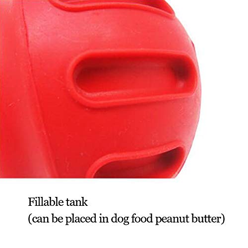 LEERAIN Comida para Mascotas Bola Aperitivo Juguete para Masticar Perros Cachorros Juguetes Molares Caucho Rojo Masaje EncíAs Limpieza Dientes Cuidado Bucal FormacióN Gracioso Interactivo,S