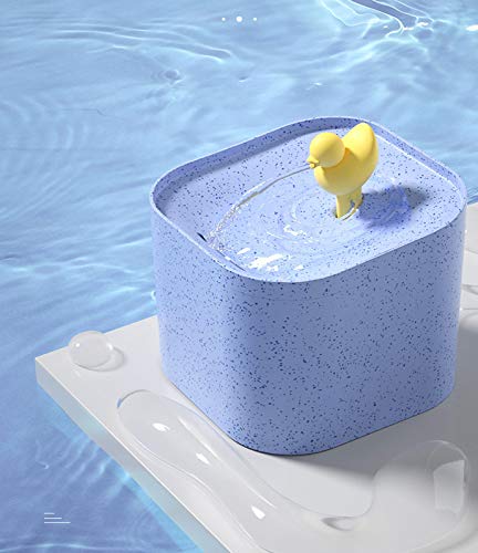 LIFF Fuente de Agua automática para Gatos y Mascotas de 2.5L Fuente de Agua para Mascotas USB Ultra silenciosa con Filtro Dispensador de Bebidas para Perros con Salida de Pato Lindo - Azul