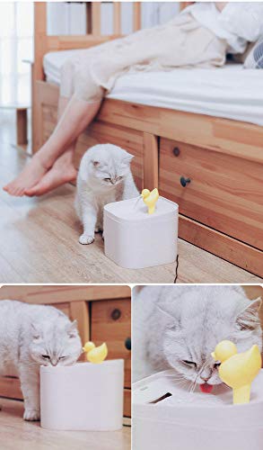 LIFF Fuente de Agua automática para Gatos y Mascotas de 2.5L Fuente de Agua para Mascotas USB Ultra silenciosa con Filtro Dispensador de Bebidas para Perros con Salida de Pato Lindo - Azul