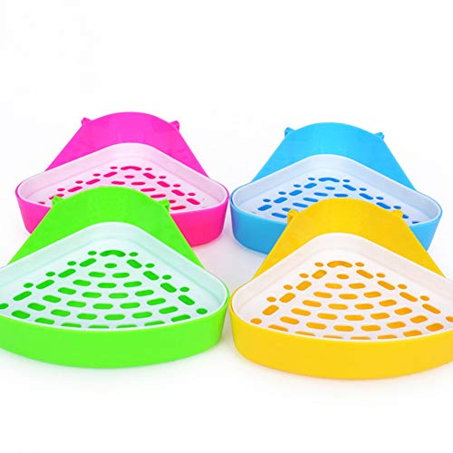Mascotas riangle inodoro orinal entrenador esquina camada caja de cama bandeja de arena entrenamiento para hámster cerdo, gato conejito huerón color aleatorio