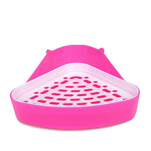 Mascotas riangle inodoro orinal entrenador esquina camada caja de cama bandeja de arena entrenamiento para hámster cerdo, gato conejito huerón color aleatorio