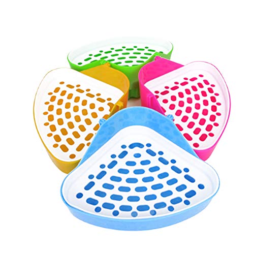 Mascotas riangle inodoro orinal entrenador esquina camada caja de cama bandeja de arena entrenamiento para hámster cerdo, gato conejito huerón color aleatorio