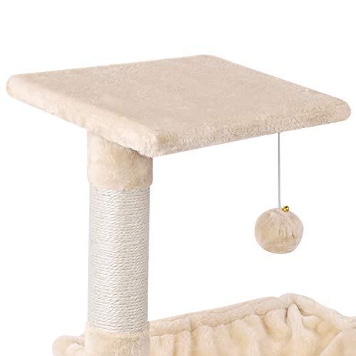 Mcdear Árboles para Gatos Rascador para Gatos Sisal Plush con Pelota Hamaca 70cm Beige