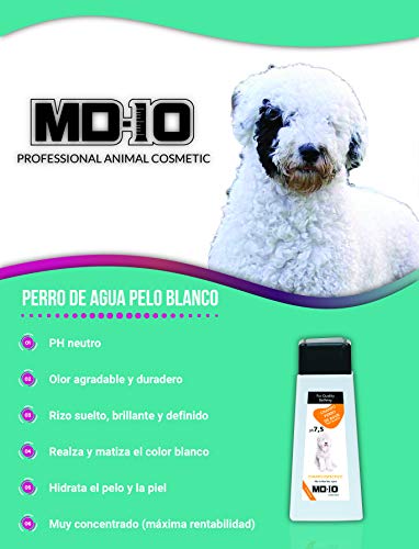 MD-10 COLLECTION Champú Perro de Agua para Pelo Blanco (750 ML)