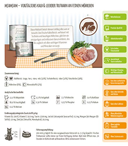 MjAMjAM - Pienso acuoso para Gatos - Delicioso Caballo con Calabaza al Vapor - Sin Cereales - 6 x 800 g