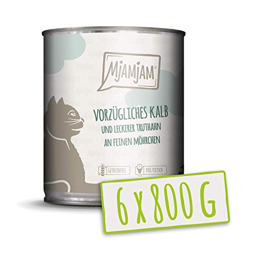 MjAMjAM - Pienso acuoso para Gatos - Delicioso Caballo con Calabaza al Vapor - Sin Cereales - 6 x 800 g