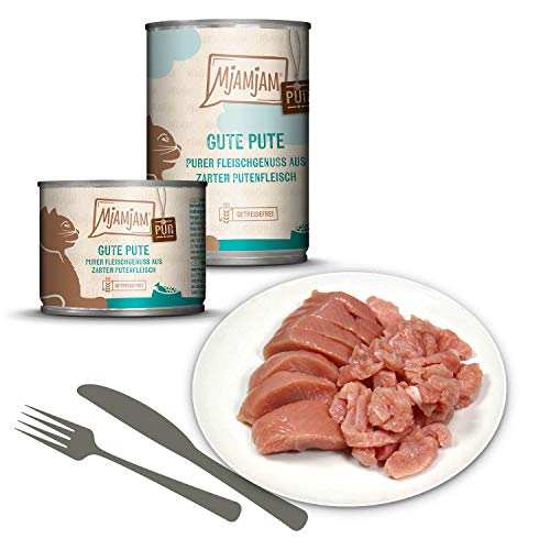 MjAMjAM - Pienso acuoso para Gatos - Mix Pack V Puro Placer de Comer Carne - Sin Cereales - 6 x 800g
