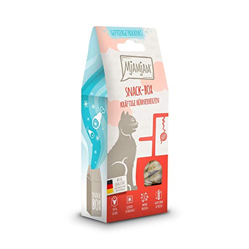 MjAMjAM - Snackbox para gatos - Potentes corazones de pollo - Natural - 1 x 35 g