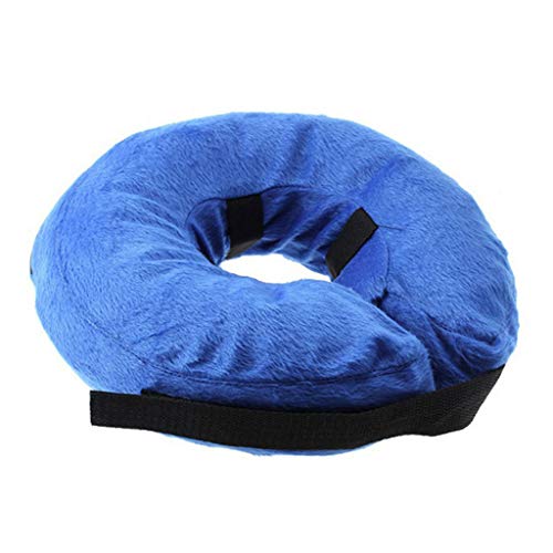 NA/ Marginf Collar inflable protector para perro gato cono de recuperación con correa ajustable de felpa suave para la cirugía de mascotas, cicatrización de heridas, anti lamidas mordeduras arañazos
