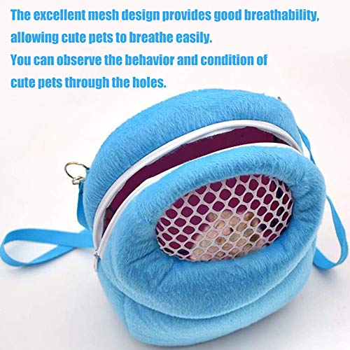 NALCY Portador de Hámster, Pet Carrier Bag, Bolsas de Transporte para Mascotas, Adecuado para Transportar Ratas Hámsters Ratones Ardillas Chinchillas Erizos y Otros Animales Similares (M, Azul)