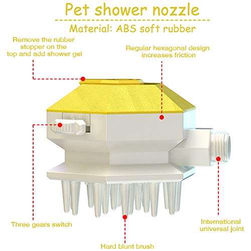 NALCY Rociador de Ducha para Perros, Cepillo de Baño para Animales de Compañía, Alcachofa de Ducha Multifunción, Herramienta de Baño para Mascotas, para Perro, Gatos