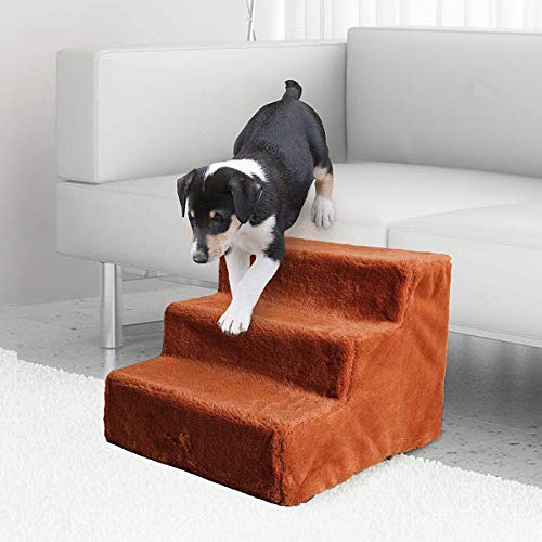 Namsan Escalera para perros y gatos, fácil montaje, con funda de felpa lavable, para sofá o cama