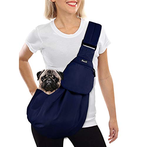 Nasjac Bolso de Hombro para Mascotas, Cachorro Gato Manos Libres Llevar Perro Papoose Carrie Bolsa con Bolsillo Frontal cinturón de Seguridad Ajustable Acolchado Correa para el Hombro al Aire Libre