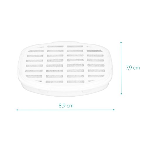 Navaris 3X filtros de Repuesto para Fuente de Agua - Set de 3 Cartuchos filtrantes para Bebedero para Perros y Gatos - contra olores y sabores
