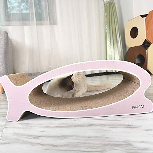 Newgreeny Tablero De Agarre Corrugado Mascota Gato Masticar Juguete Suministros para Mascotas Gato Moler Pata Juguete Divertido Gato Arañazo 65 * 25 * 24cm Violeta Claro