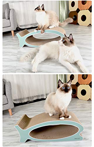 Newgreeny Tablero De Agarre Corrugado Mascota Gato Masticar Juguete Suministros para Mascotas Gato Moler Pata Juguete Divertido Gato Arañazo 65 * 25 * 24cm Violeta Claro