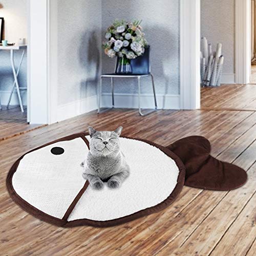 Nimomo Almohadilla para rascar de Gato - Sisal Cáñamo Forma de pez Mascota Gato Almohadilla para raspar Garras abrasivas Cojín Rascador con Hierba gatera