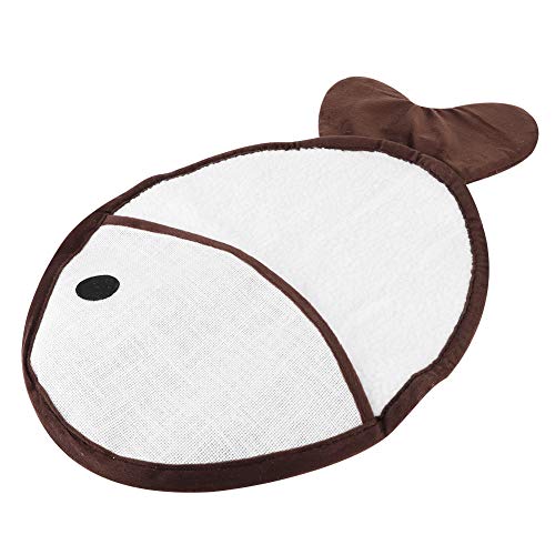 Nimomo Almohadilla para rascar de Gato - Sisal Cáñamo Forma de pez Mascota Gato Almohadilla para raspar Garras abrasivas Cojín Rascador con Hierba gatera