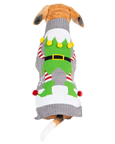 NOROZE. Suéter navideño para perro, ropa de invierno cálida para cachorros, muñeco de nieve, elfo suave, abrigo navideño