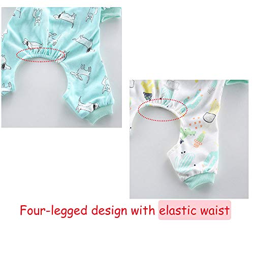 Oncpcare 2 pijamas para perro (perro + oasis) de algodón suave, ropa de noche para perro, cómoda y adorable, ropa para mascotas, pijama para perros, cachorros y gatos