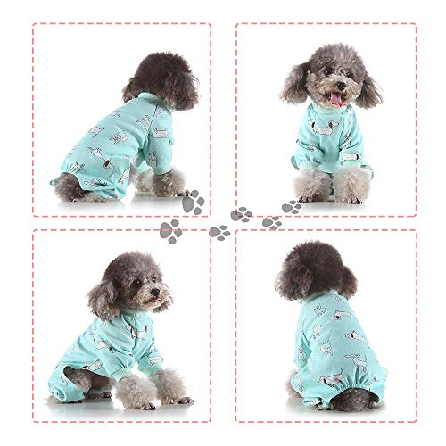 Oncpcare 2 pijamas para perro (perro + oasis) de algodón suave, ropa de noche para perro, cómoda y adorable, ropa para mascotas, pijama para perros, cachorros y gatos