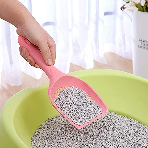 Pala para Arena para Gatos, Pala de plástico para Arena para Gatos, recogedor de heces para Inodoro para Mascotas, Herramienta de Limpieza de Arena para Gatos, Amarillo-Verde