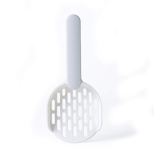 Pala para Arena para Gatos, Pala de plástico para Arena para Gatos, recogedor de heces para inodoros para Mascotas, Herramienta de Limpieza de Arena para Gatos, Gris, Blanco