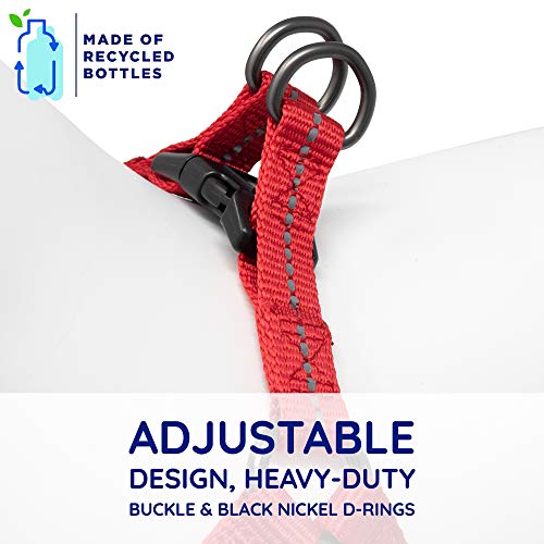 Pawtitas ♻️ Arnes para Perro Reciclado con Costura Reflectante | Arnes para Cachorros Hecho de Botellas de plástico recogidas del Oceano - Arnes Chili Rojo Pequeño