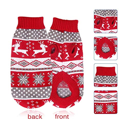 Pet Cat Christmas Sweater, Pet Dog Outfits Clothes, Christmas Thanksgiving Day Clima Frío Abrigos Decoración, Abrigos Cálidos Reno Suéter De Copo De Nieve Para Gatito Cachorro