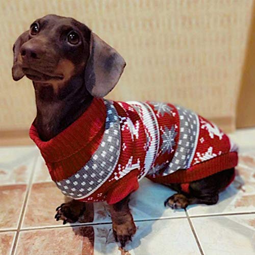 Pet Cat Christmas Sweater, Pet Dog Outfits Clothes, Christmas Thanksgiving Day Clima Frío Abrigos Decoración, Abrigos Cálidos Reno Suéter De Copo De Nieve Para Gatito Cachorro